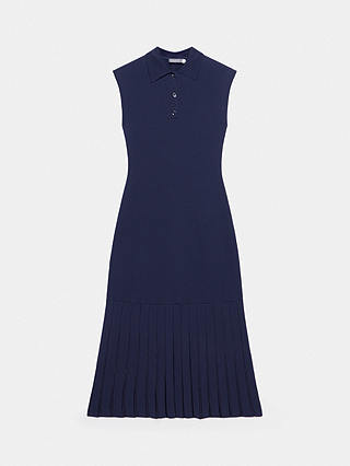 Mint Velvet Sheer Detail Midi Dress, Blue Navy