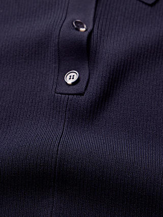 Mint Velvet Sheer Detail Midi Dress, Blue Navy