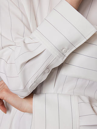 Mint Velvet Oversized Pinstripe Shirt, White