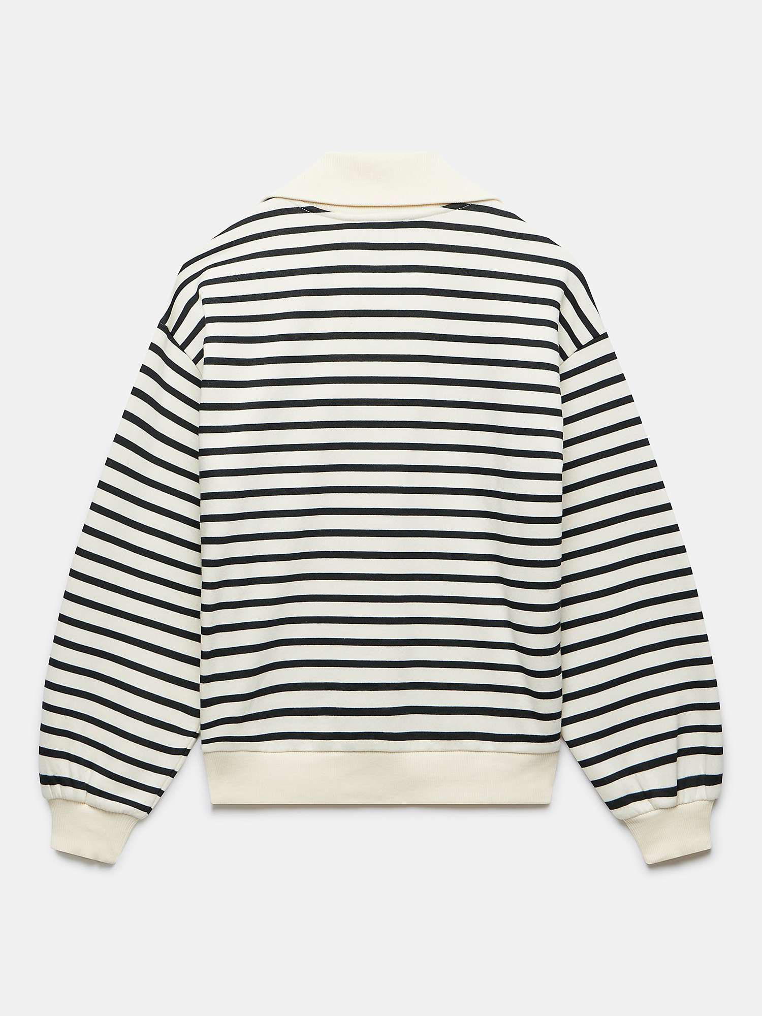 Buy Mint Velvet Striped Cotton Half Zip Sweatshirt, Cream/Black Online at johnlewis.com