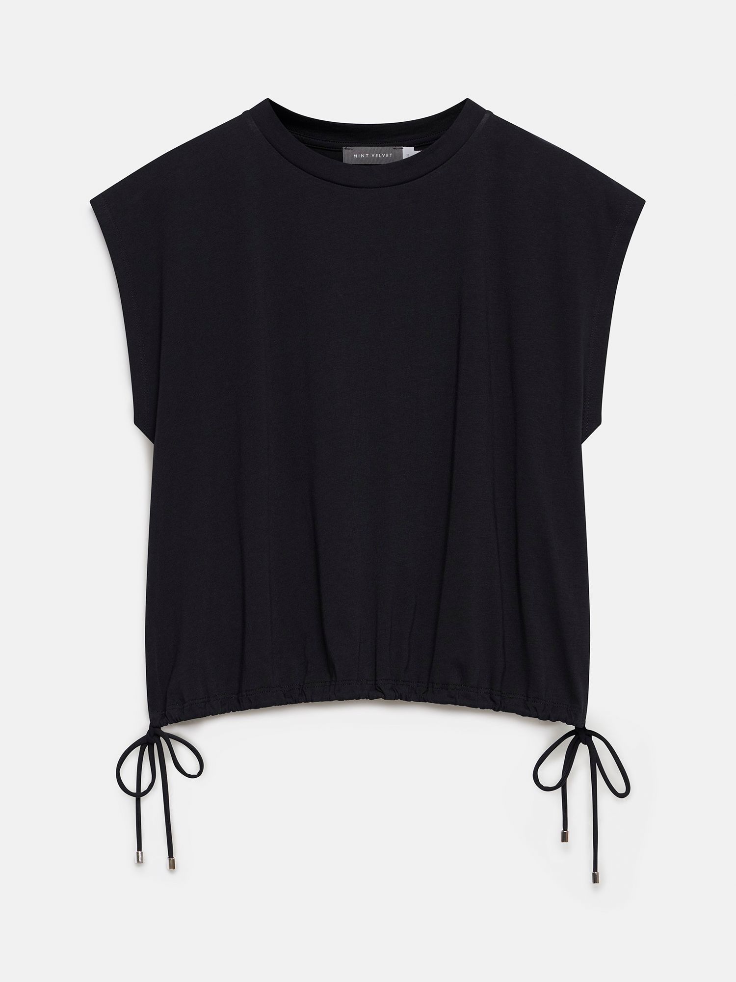 Mint Velvet Utility Cotton T-Shirt, Black, L