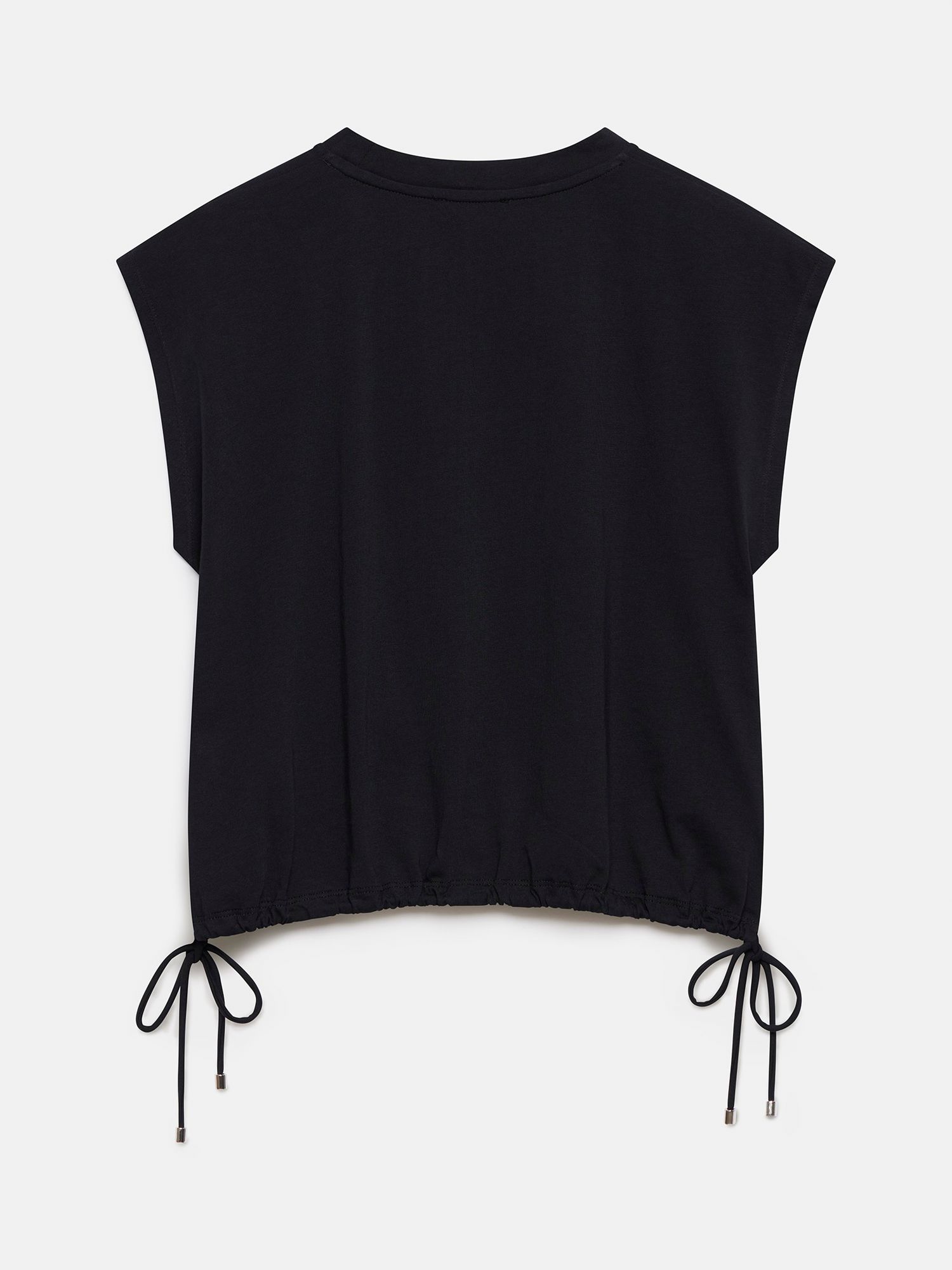 Mint Velvet Utility Cotton T-Shirt, Black, L