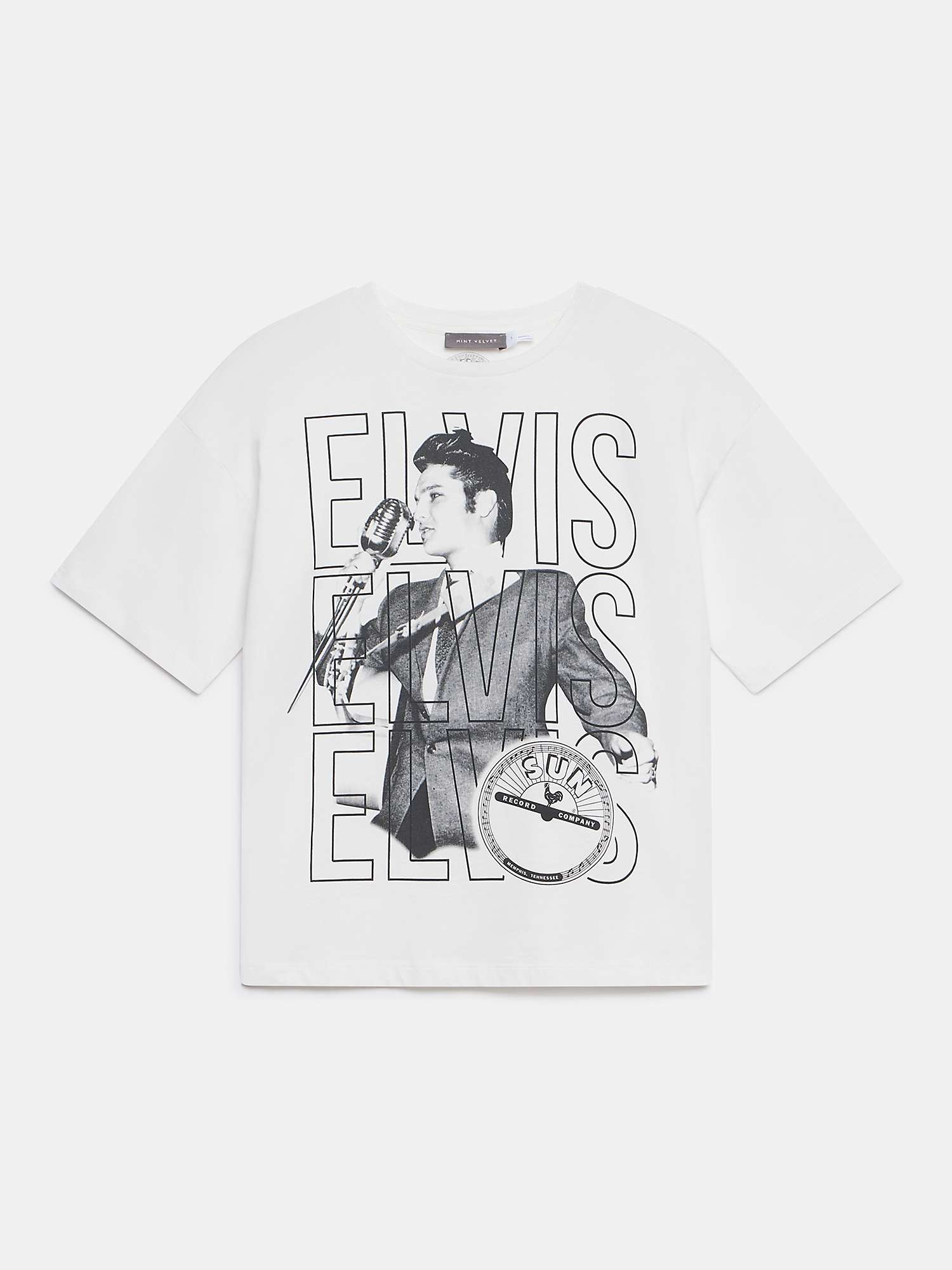 Buy Mint Velvet Elvis Graphic T-Shirt, White/Black Online at johnlewis.com