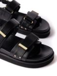 Mint Velvet Leather Flatform Sandals, Black