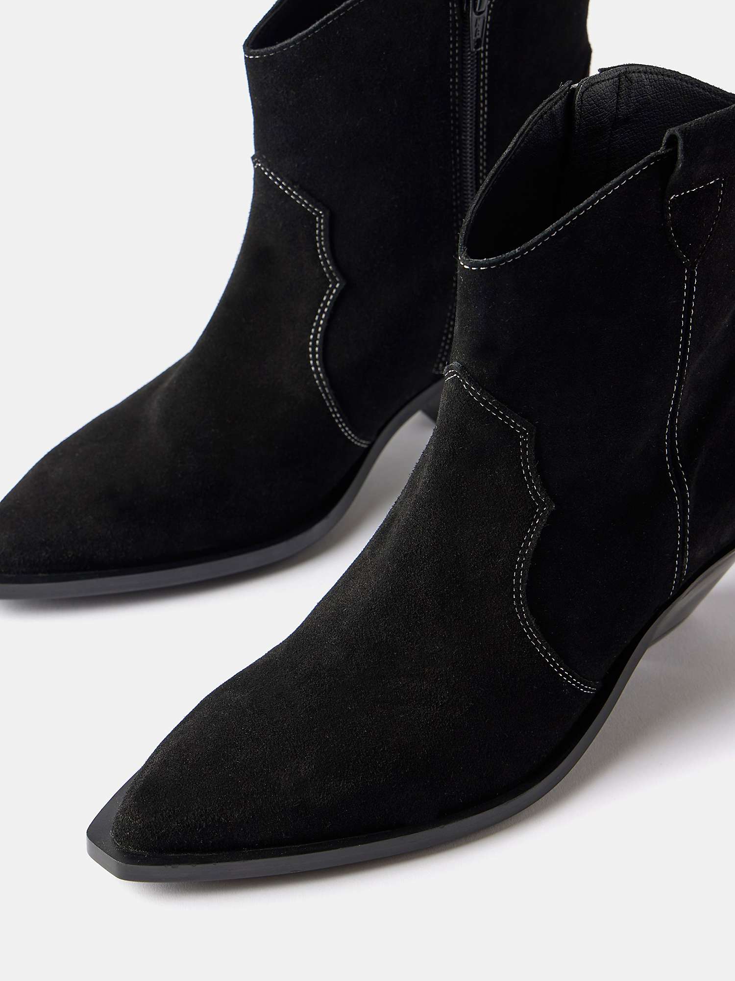 Buy Mint Velvet Suede Stitch Ankle Boots, Black Online at johnlewis.com