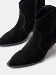 Mint Velvet Suede Stitch Ankle Boots, Black