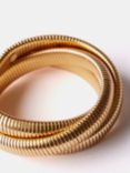 Mint Velvet Ribbed Bangle Set, Gold