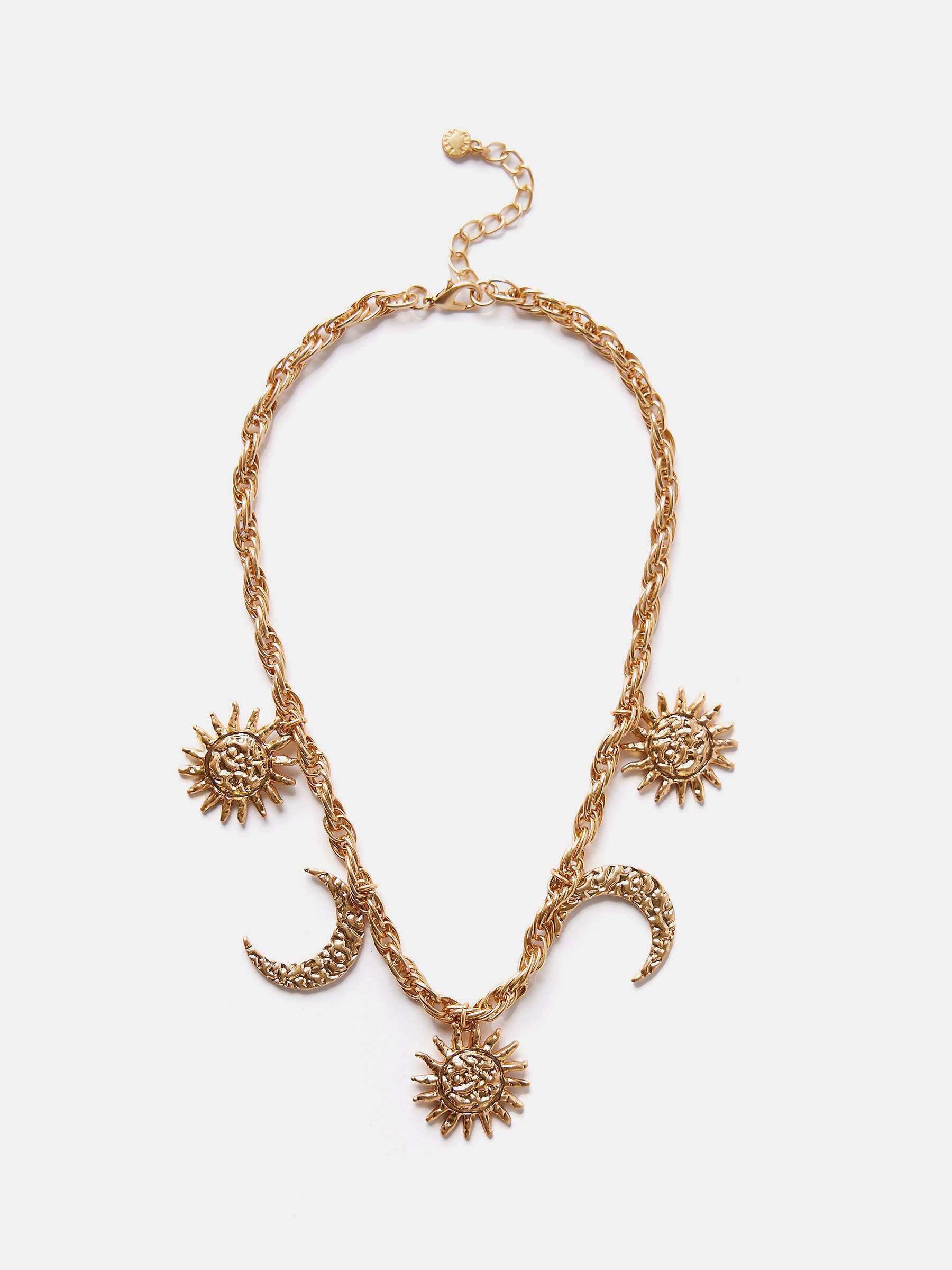 Buy Mint Velvet Sun & Moon Charm Necklace, Gold Online at johnlewis.com