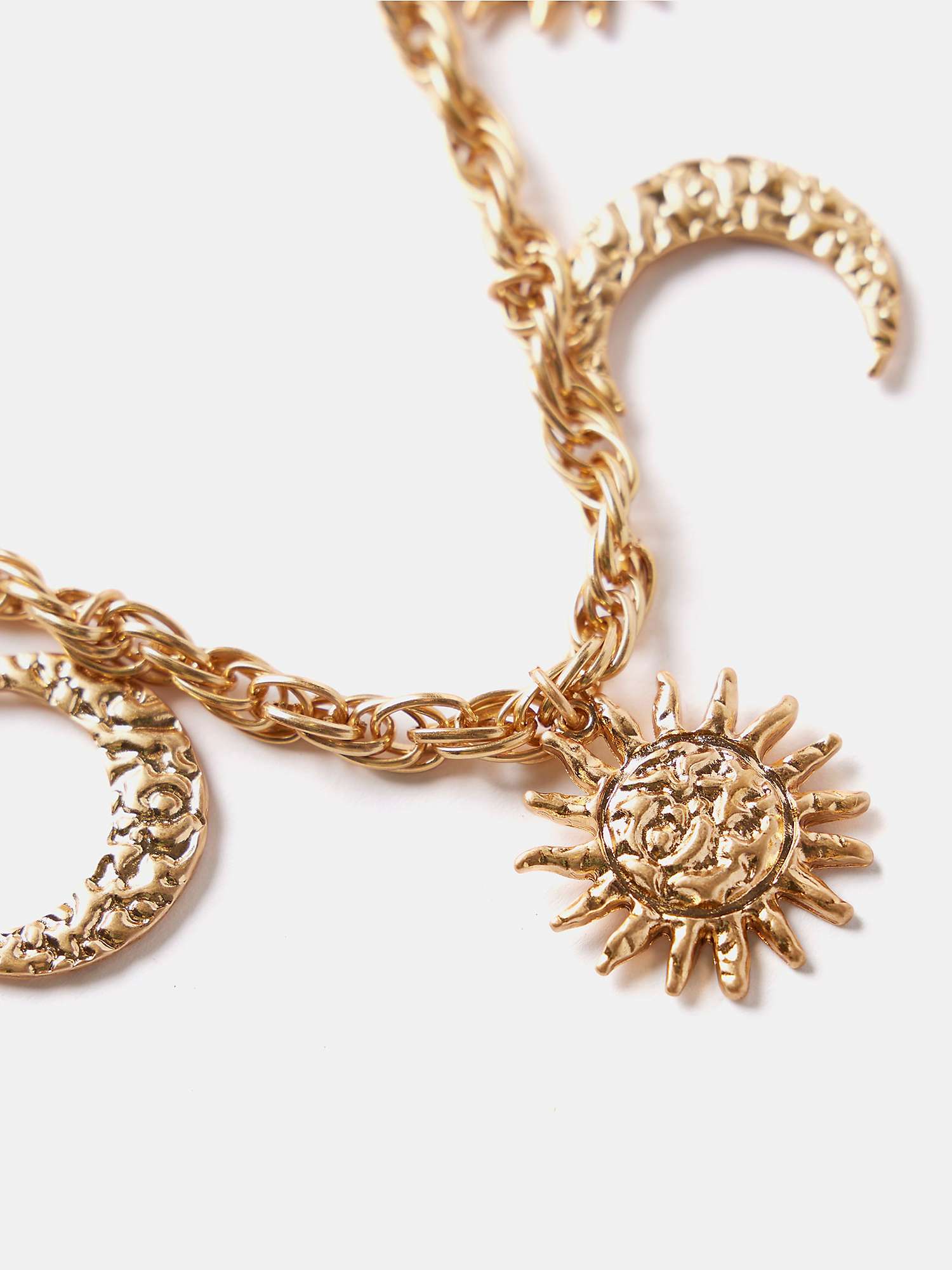 Buy Mint Velvet Sun & Moon Charm Necklace, Gold Online at johnlewis.com