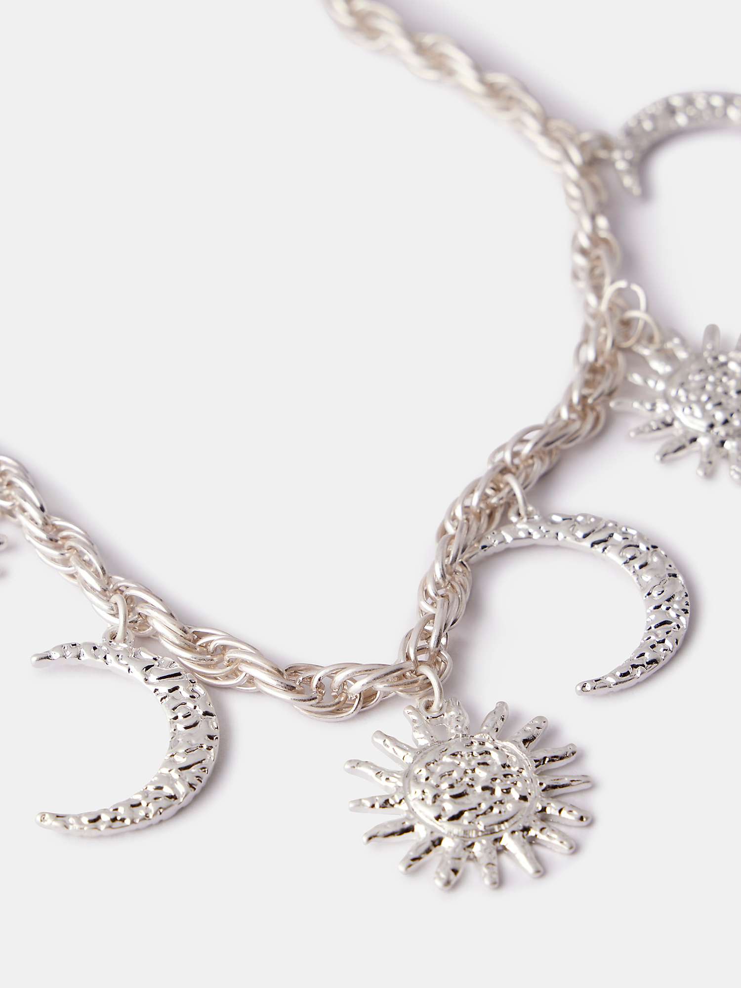 Buy Mint Velvet Sun & Moon Charm Necklace, Silver Online at johnlewis.com