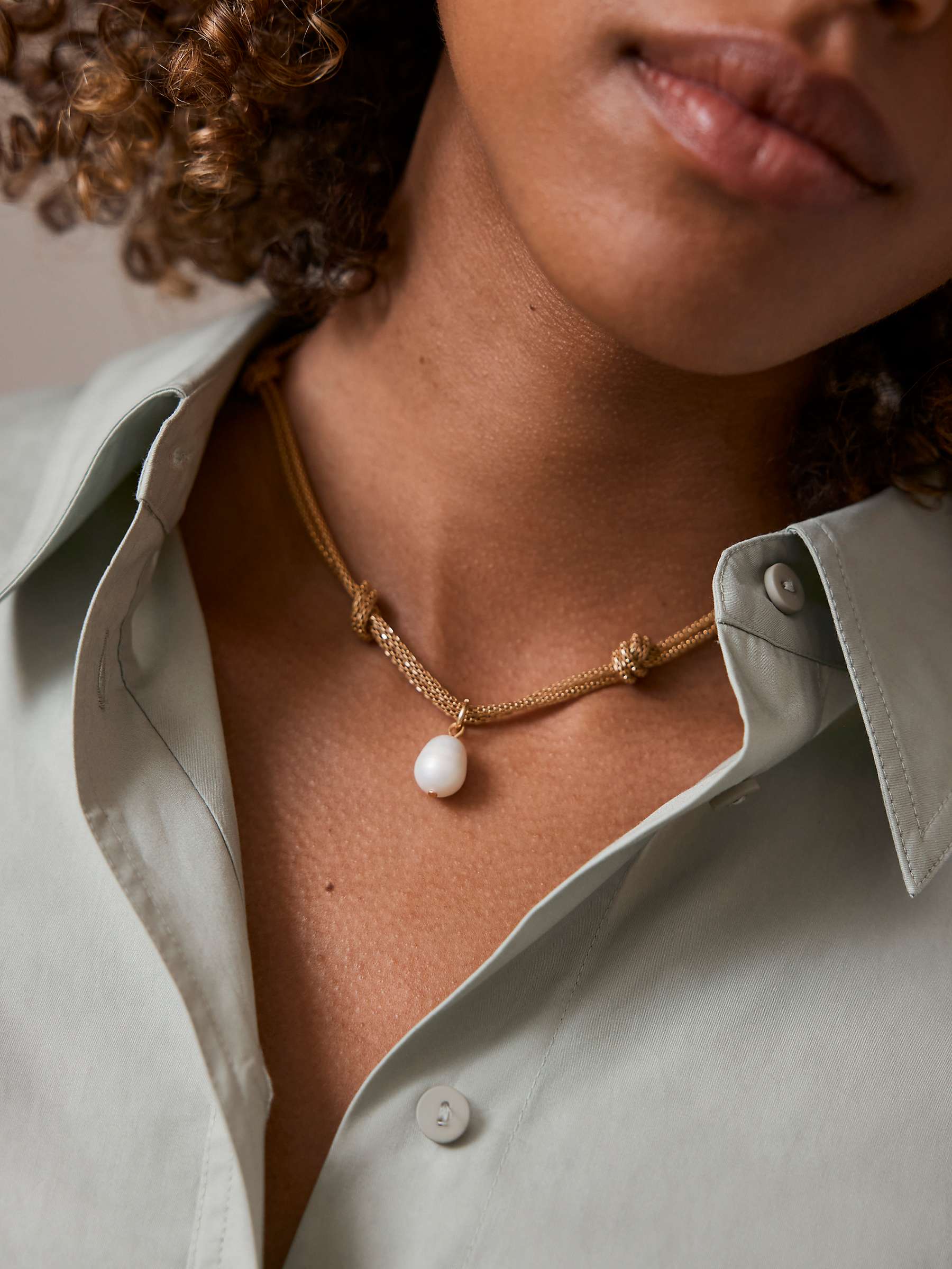 Buy Mint Velvet Pearl Pendant Knot Necklace Online at johnlewis.com