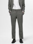 SELECTED HOMME Regular Fit Trousers, Grey Herringbone