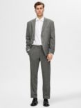 SELECTED HOMME Regular Fit Trousers, Grey Herringbone