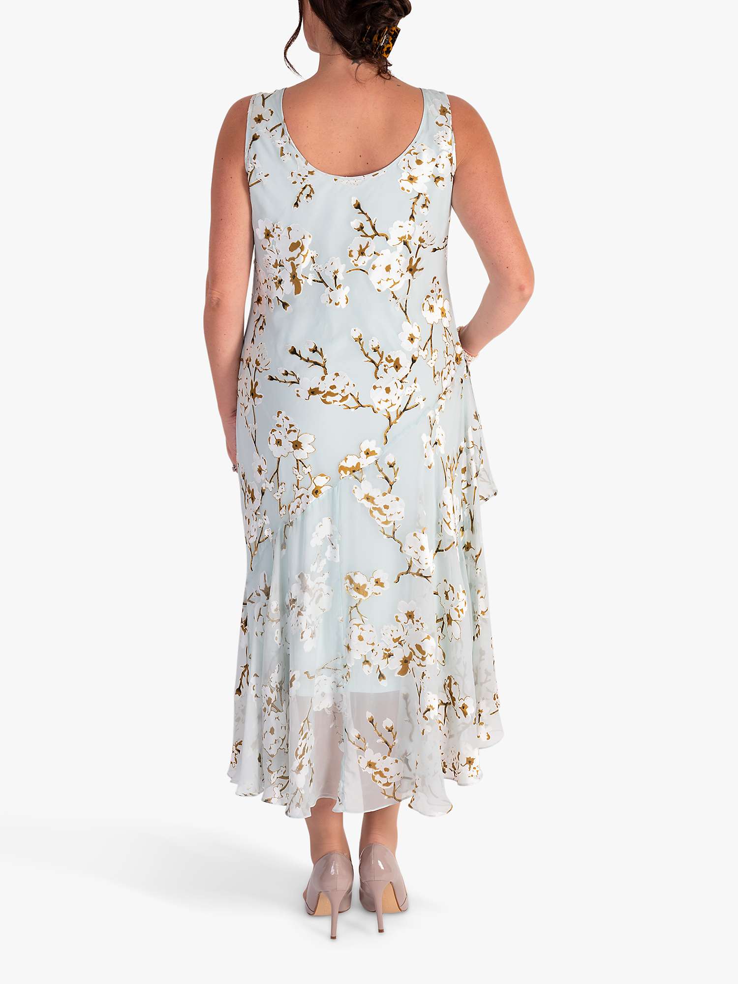 Buy chesca Satin Burnout Sleeveless Midi Dress, Aqua Online at johnlewis.com