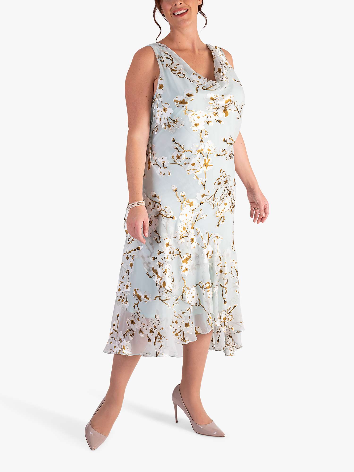 Buy chesca Satin Burnout Sleeveless Midi Dress, Aqua Online at johnlewis.com