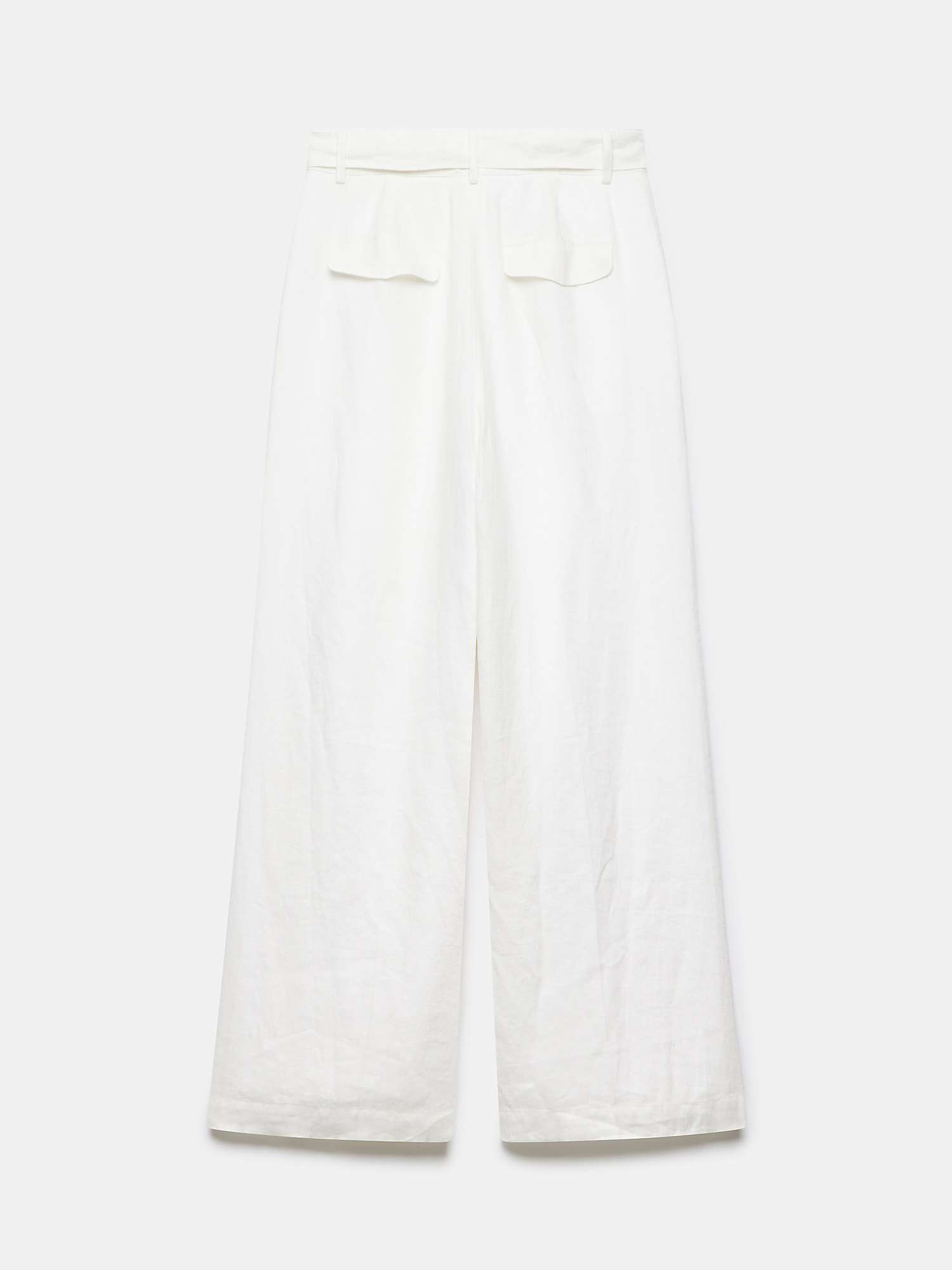 Buy Mint Velvet Belted Wide Leg Linen Trousers, White Ivory Online at johnlewis.com