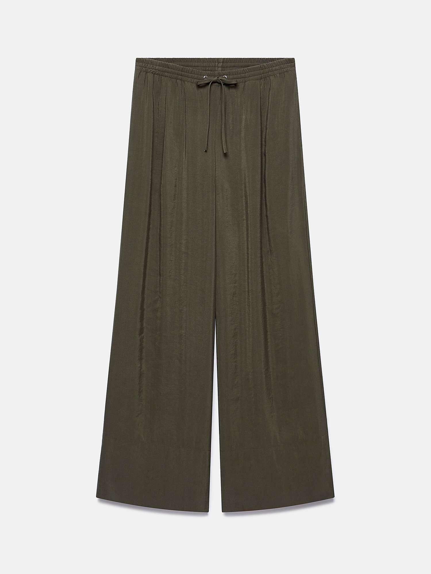 Buy Mint Velvet Wide Leg Drawstring Trousers, Khaki Online at johnlewis.com
