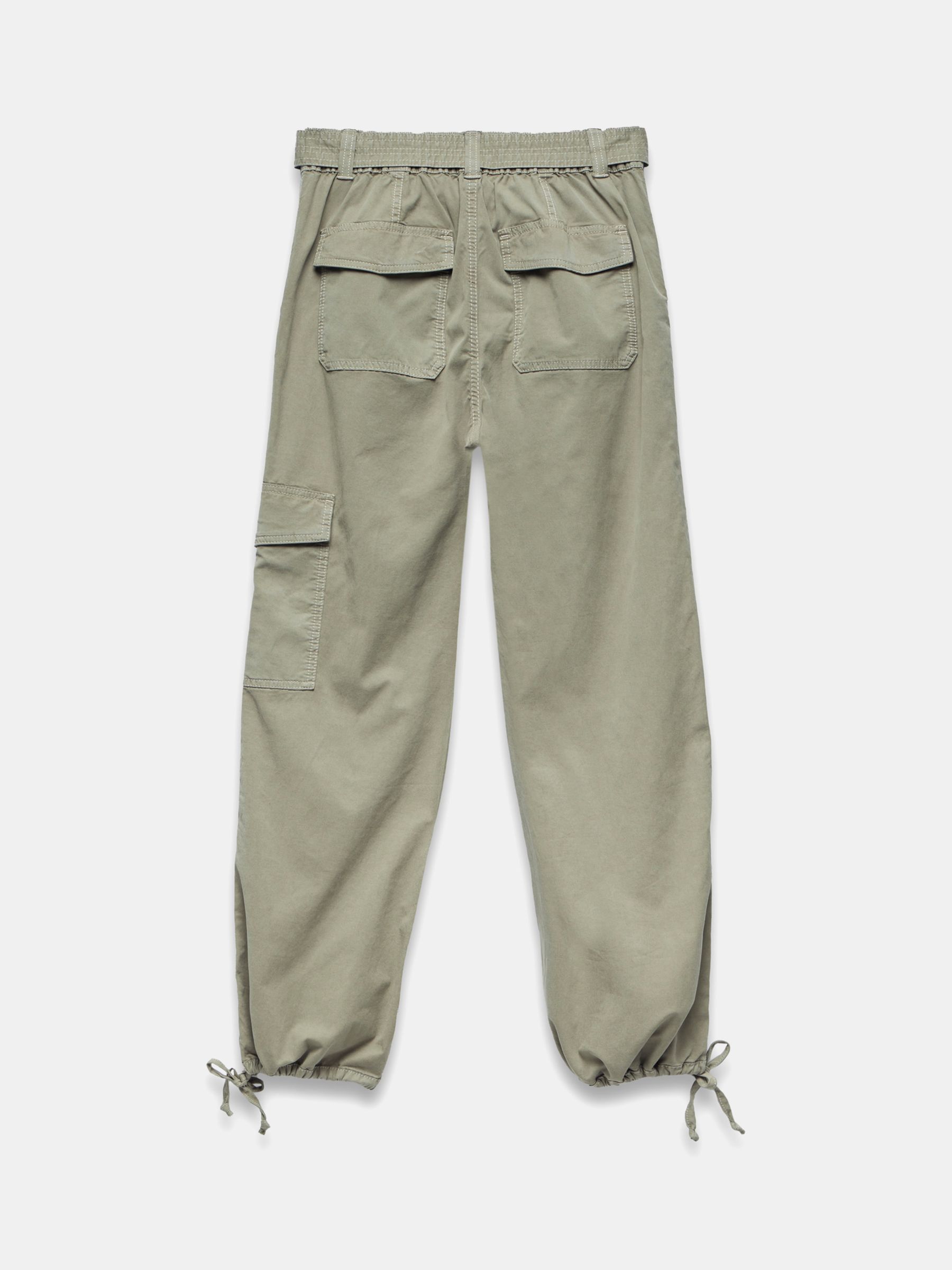 Mint Velvet Tie Cuff Cargo Trousers, Khaki, L Regular