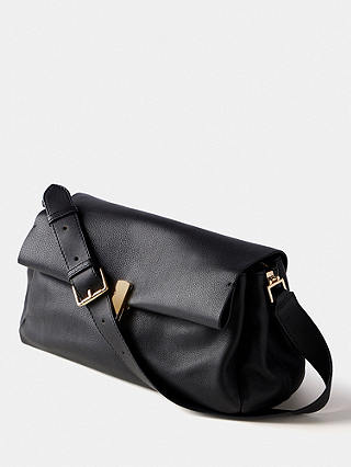 Mint Velvet Leather Shoulder Bag, Black