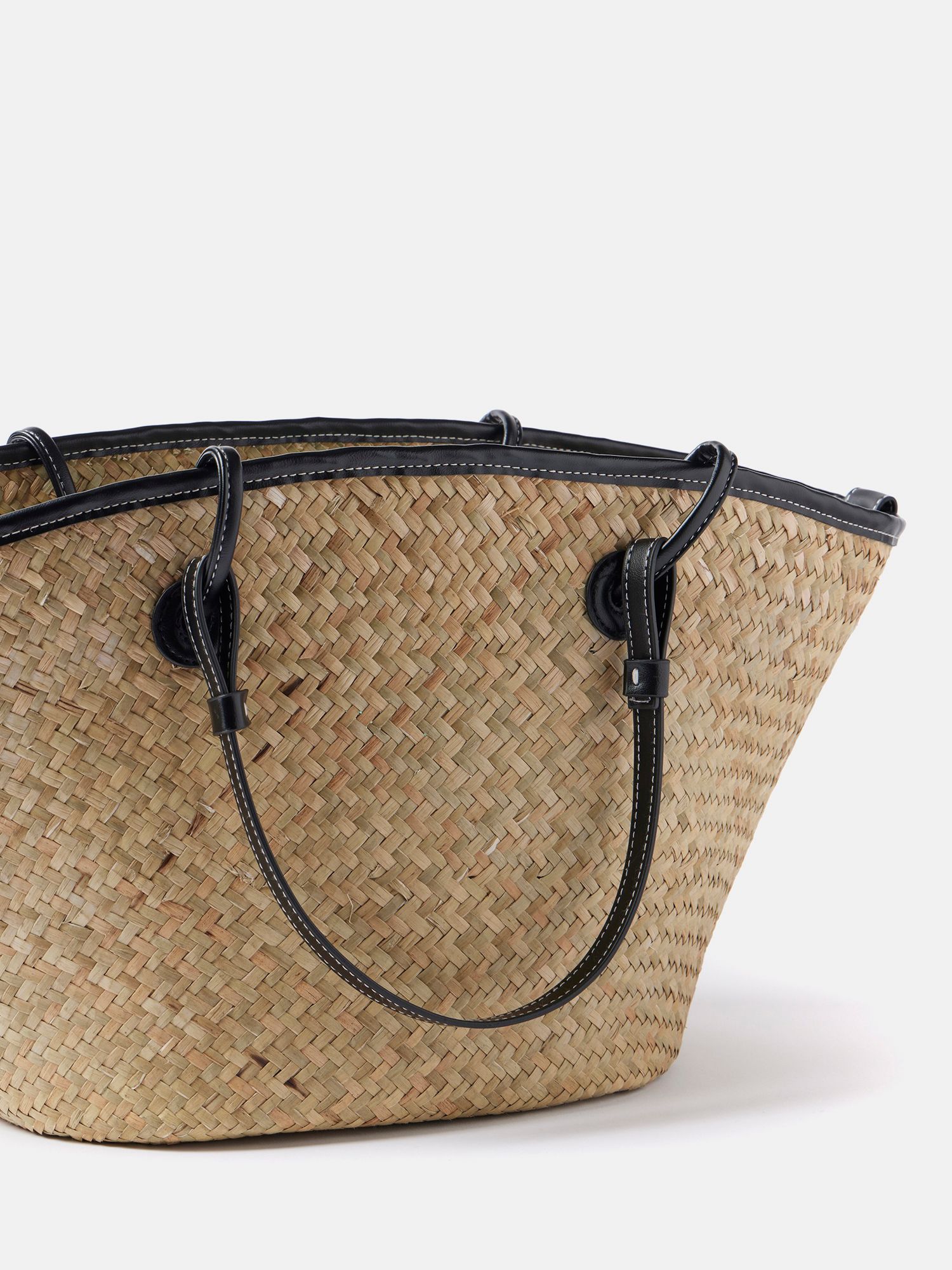Mint Velvet Straw Basket Bag, Natural, One Size