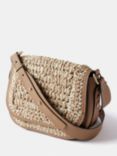 Mint Velvet Woven Crossbody Saddle Bag, Tan