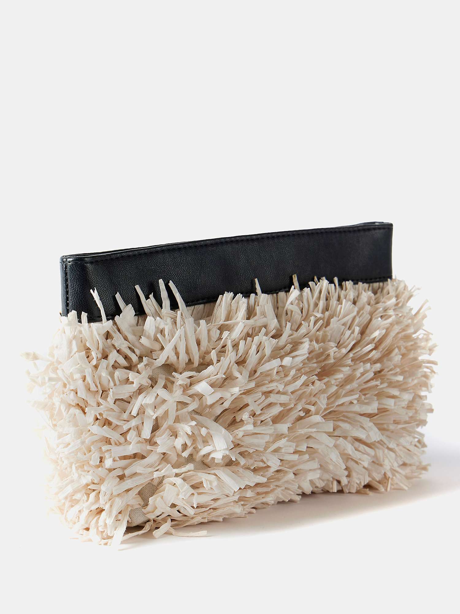 Buy Mint Velvet Straw Clutch Bag, Natural/Black Online at johnlewis.com