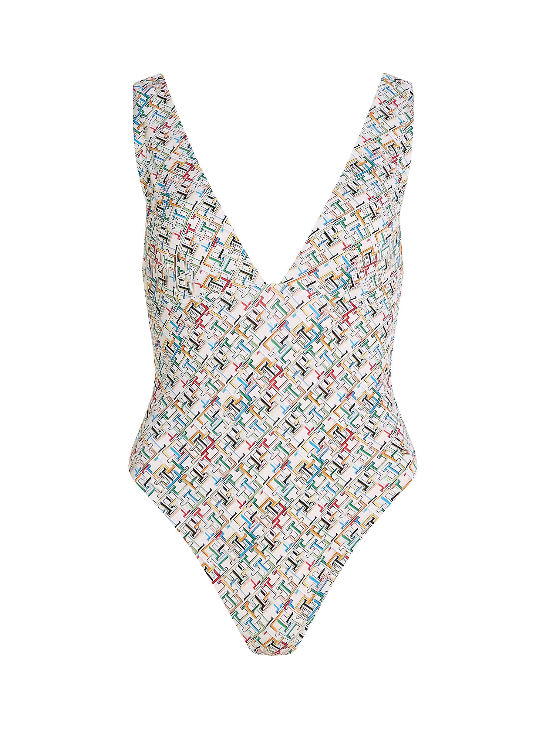 Buy Tommy Hilfiger Plunge Swimsuit, Multi Mon Calico Online at johnlewis.com