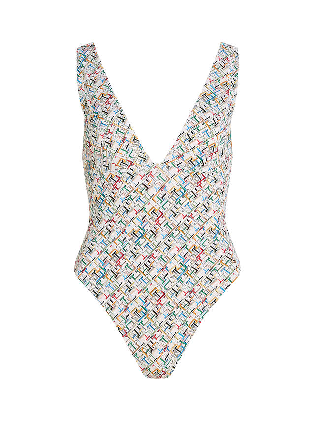 Tommy Hilfiger Plunge Swimsuit, Multi Mon Calico