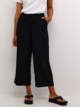 KAFFE Emily Lula Cropped Wide Leg Trousers, Black