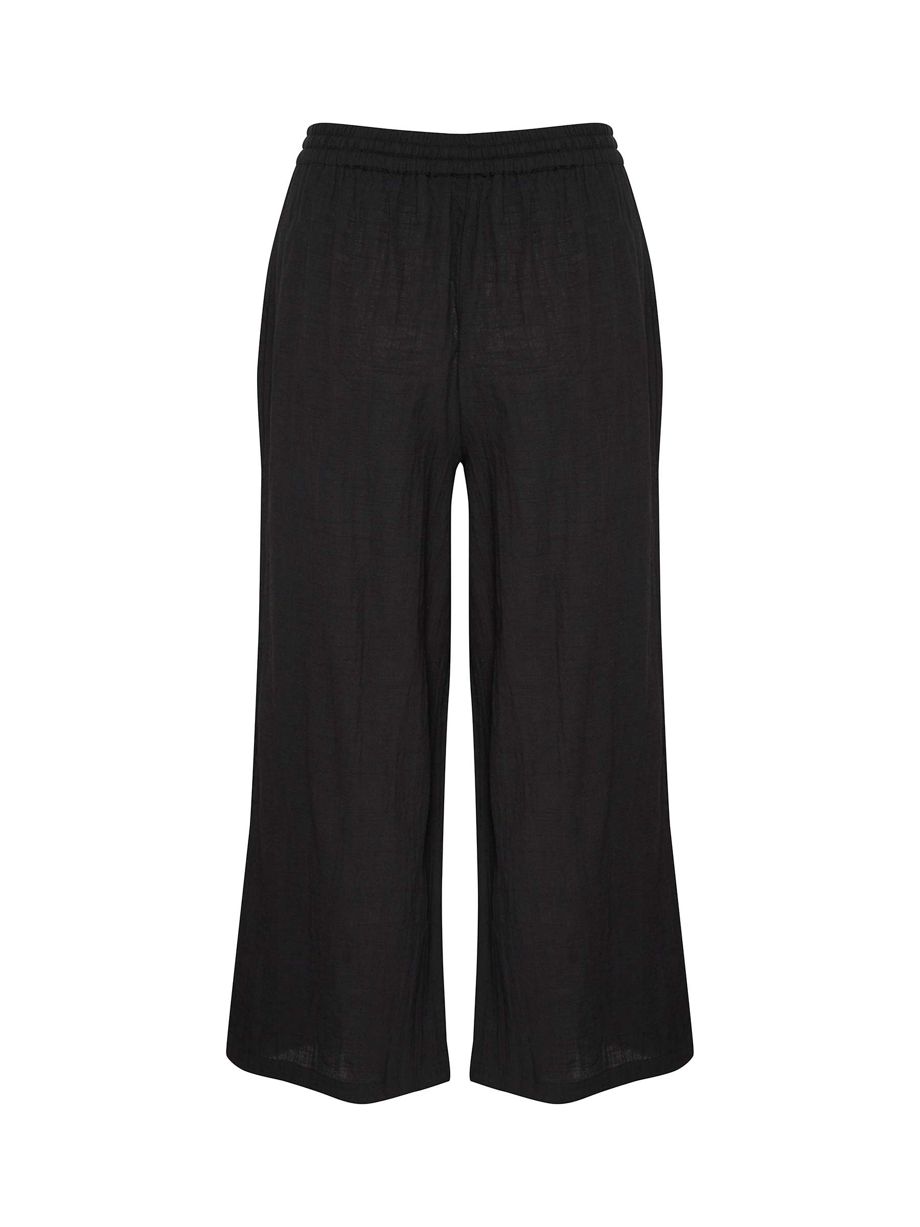 Buy KAFFE Emily Lula Cropped Wide Leg Trousers, Black Online at johnlewis.com