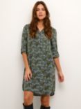 KAFFE Emilia Abstract Print Tunic Dress, Green/Multi