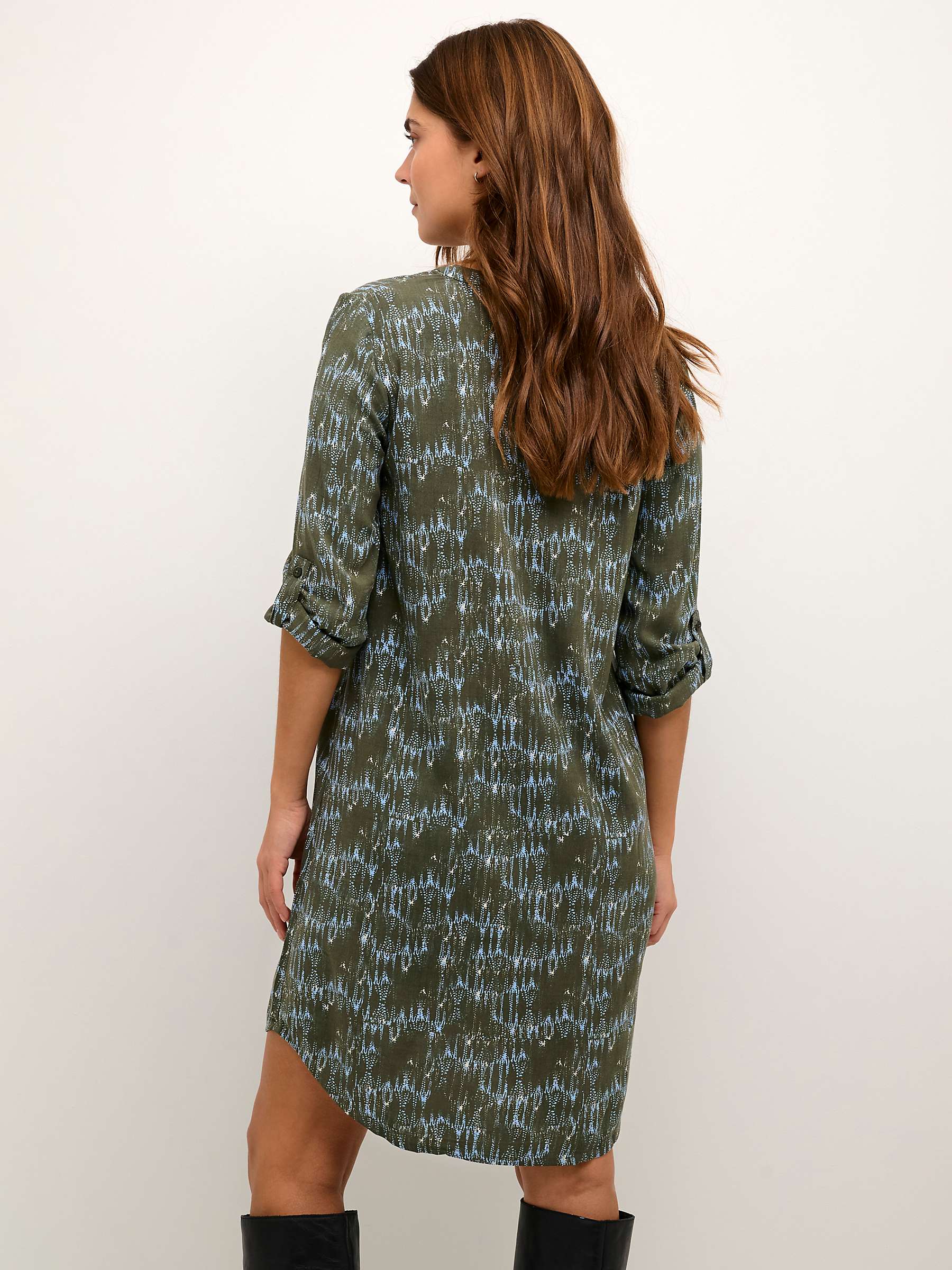 Buy KAFFE Emilia Abstract Print Tunic Dress, Green/Multi Online at johnlewis.com
