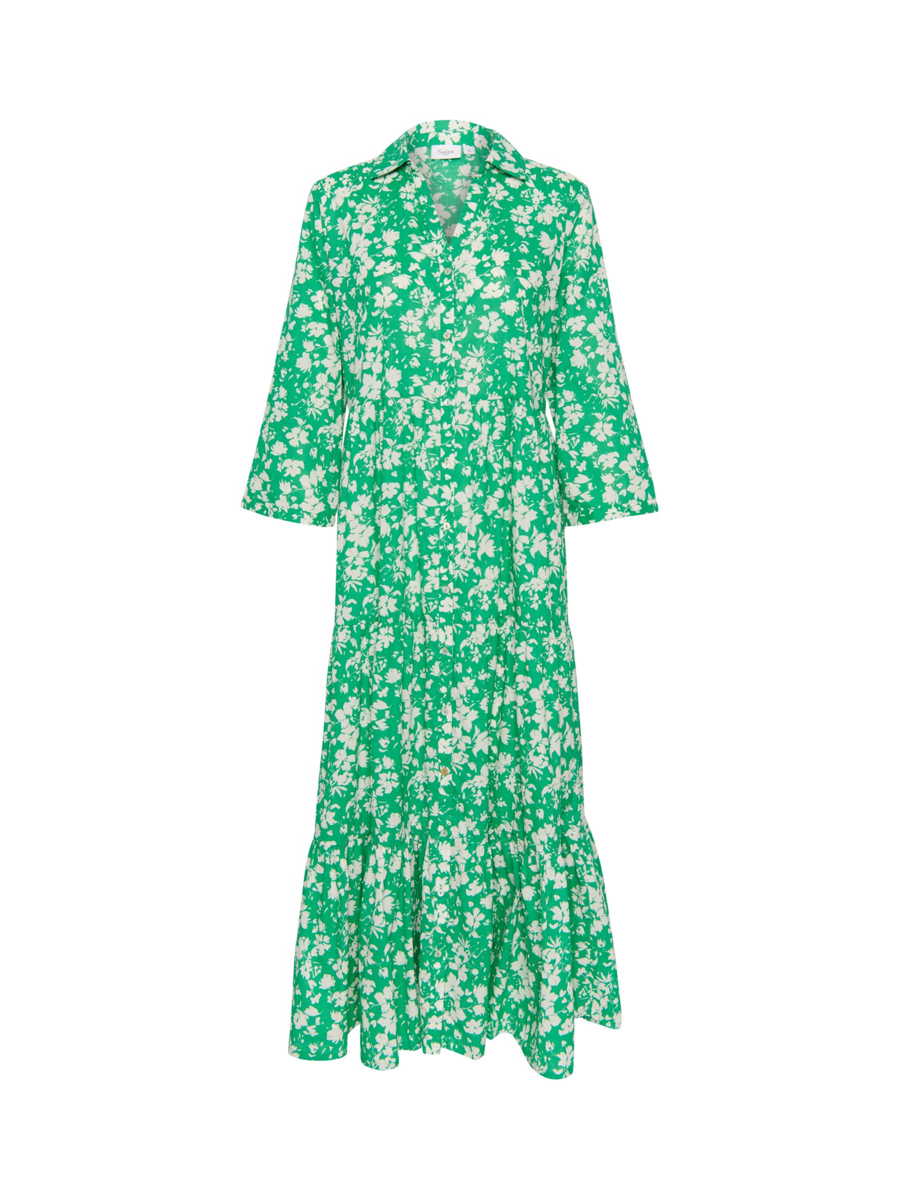 Saint Tropez Zus Long Sleeve Shirt Maxi Dress, Bright Green, S