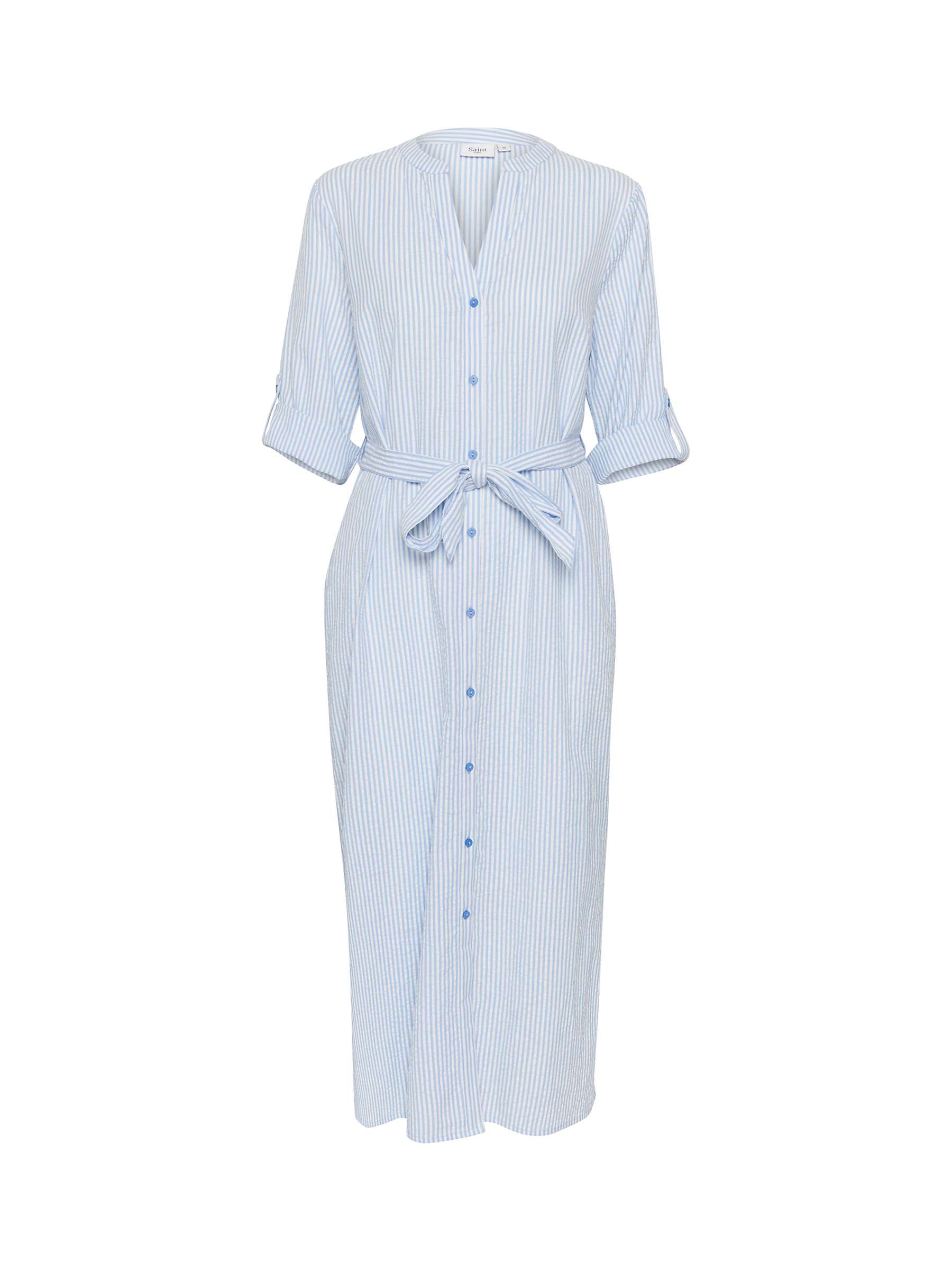 Buy Saint Tropez Ziba Button Long Sleeve Midi Dress, Dutch Canal Online at johnlewis.com