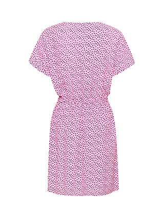 Saint Tropez Zanni Short Sleeve Round Neck Dress, Pink Ditsy Floral