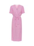 Saint Tropez Zanni Short Sleeve V-Neck Wrap Dress, Pink Frosting