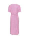 Saint Tropez Zanni Short Sleeve V-Neck Wrap Dress, Pink Frosting