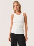 Soaked In Luxury Simone Rib Jersey Slim Fit Tank Top, Whisper White