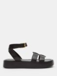 HUSH Freya Leather Flatform Sandals, Black, Black