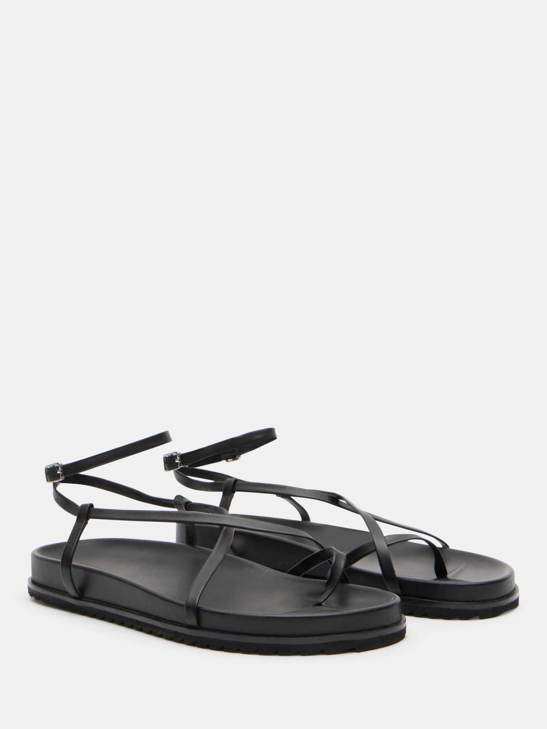 Buy HUSH Thea Minimal Footbed Sandals, Black Online at johnlewis.com