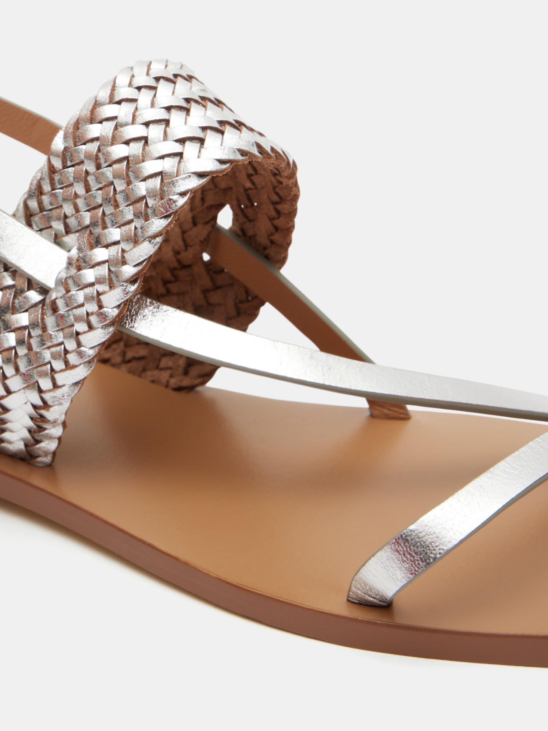 Buy HUSH Wren Weave Sandals, Silver Metallic Online at johnlewis.com