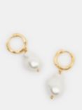 HUSH Baroque Pearl Drop Earrings, Gold