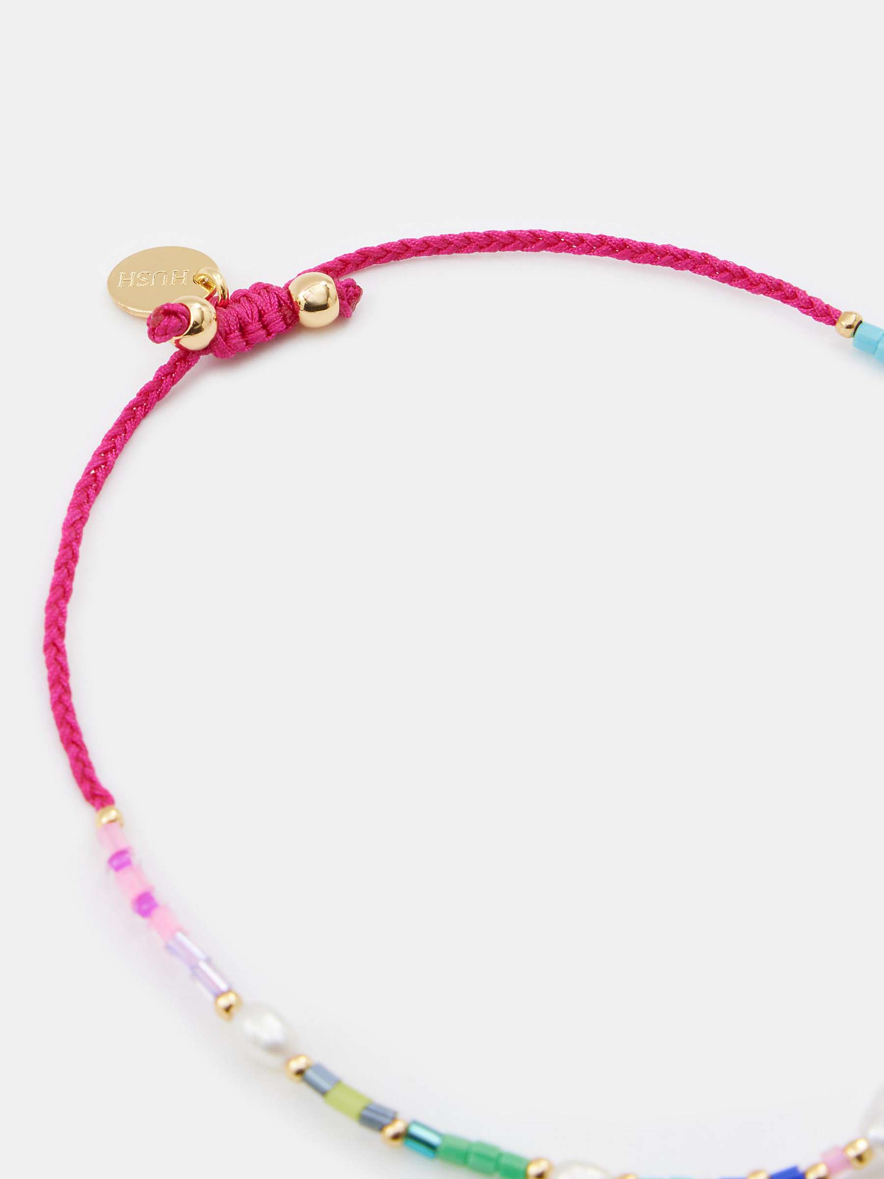 Buy HUSH Maura Glass Bead Bracelet, Gold/Pink Online at johnlewis.com