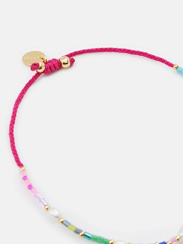 HUSH Maura Glass Bead Bracelet, Gold/Pink