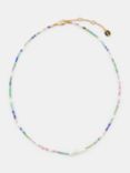 HUSH Maura Glass Bead Necklace, Gold/Pink