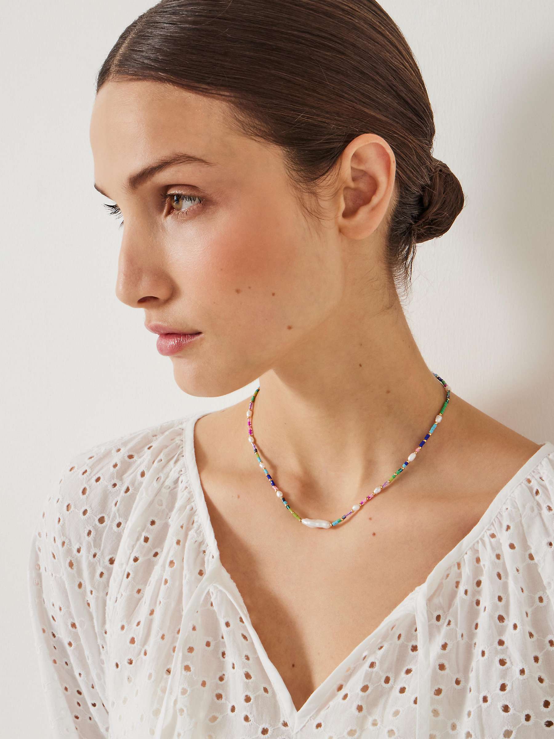 Buy HUSH Maisie Multi Beaded Necklace, Gold/Multi Online at johnlewis.com