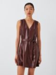 PAIGE Luisa Faux Leather Mini Dress, Rum Raisin