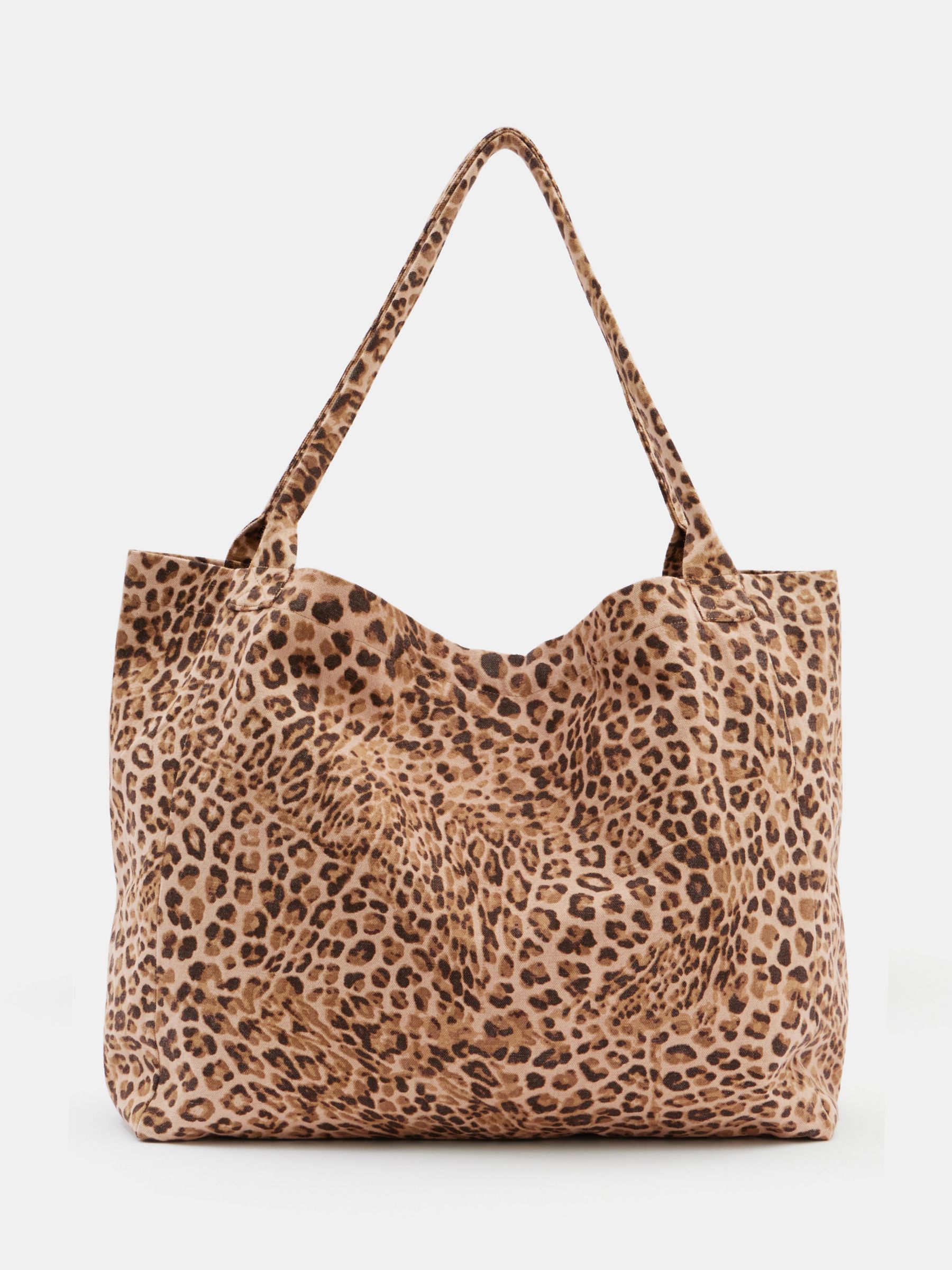 HUSH Britney Leopard Print Canvas Tote Bag, Brown