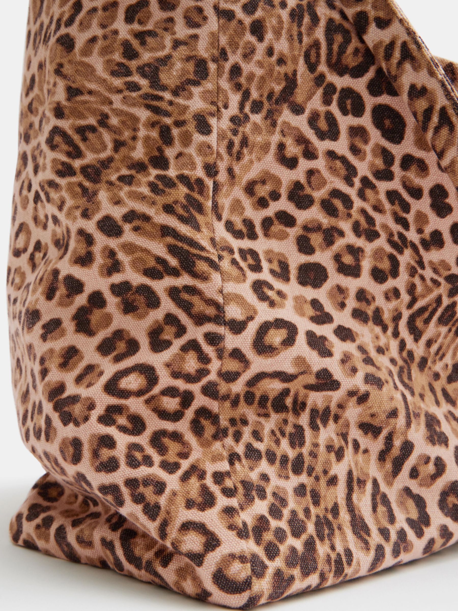 HUSH Britney Leopard Print Canvas Tote Bag, Brown