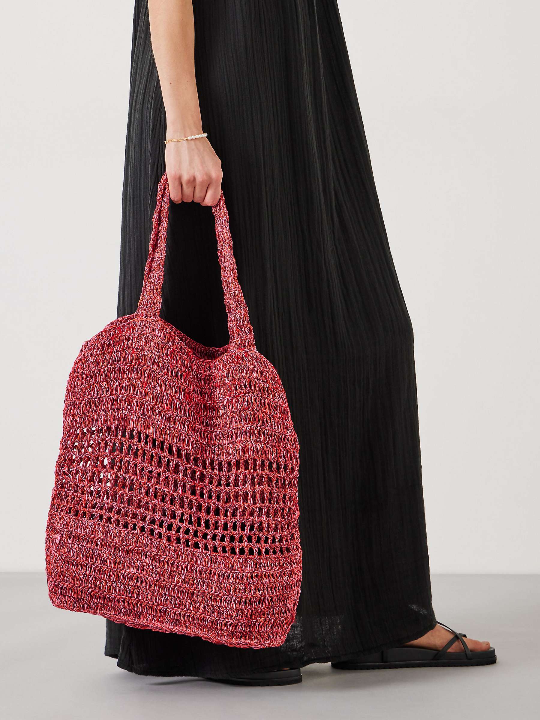 Buy HUSH Capri Crochet Tote Bag, Red/Multi Online at johnlewis.com